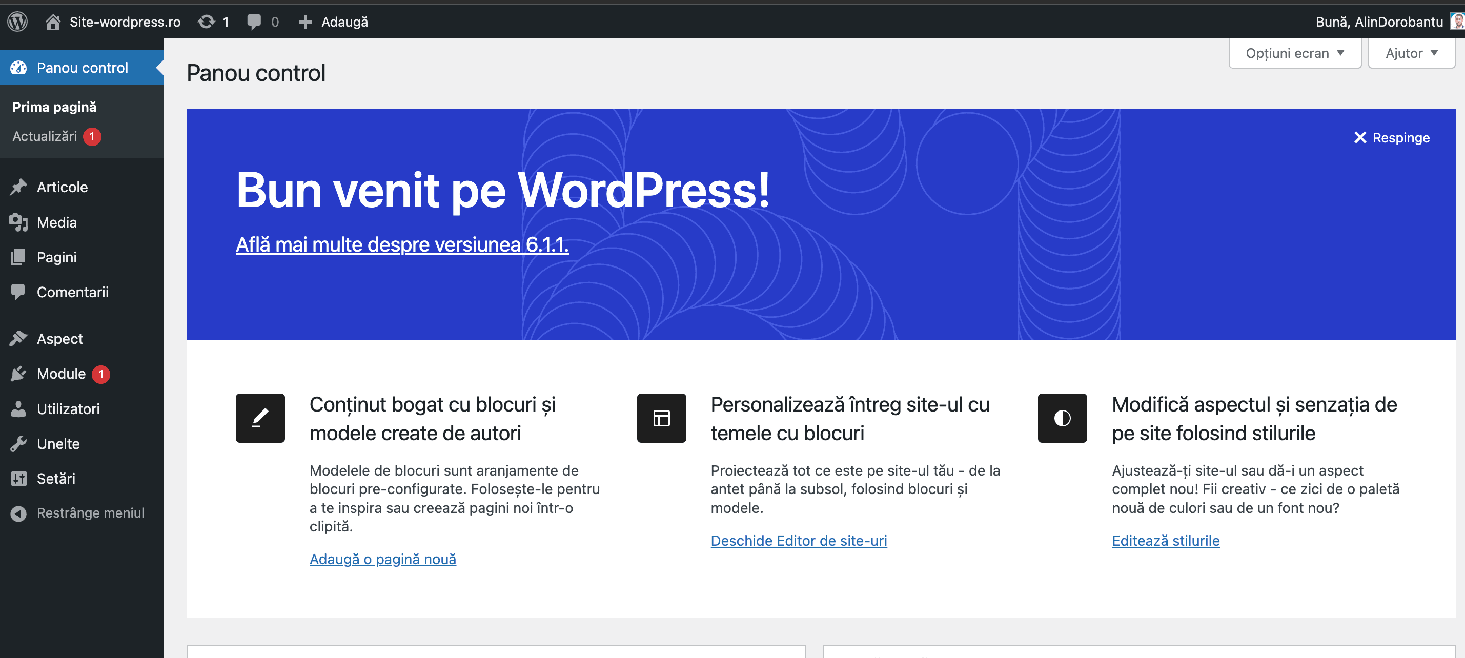 Instalarea unui Wordpress de la zero